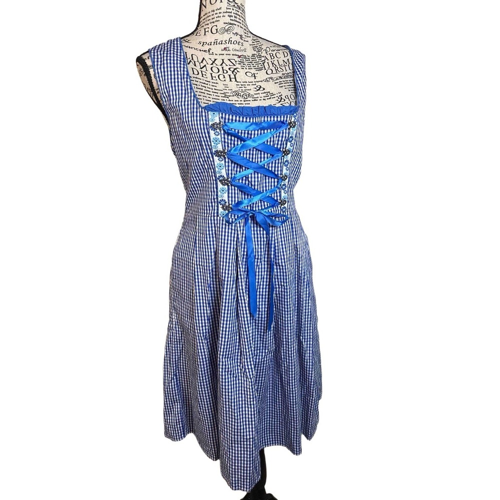 German Bavarian Oktoberfest whimisi Goth Costume Side Pockets Back Zipper Size